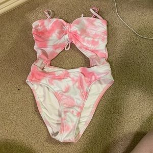 Target one piece tie dye cut out bathing suit NWT